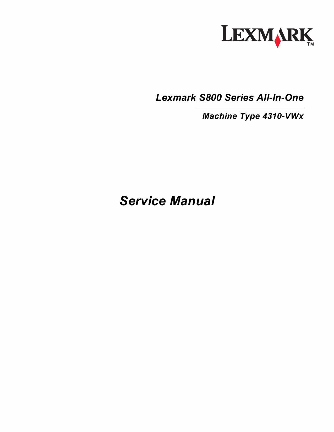 Lexmark All-In-One S800 4310 Service Manual-1